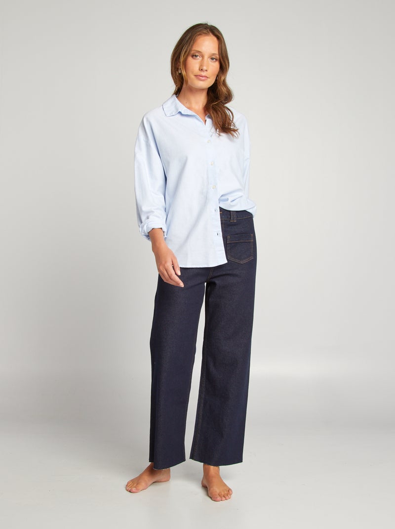 Calças de ganga wide-leg - L28 AZUL - Kiabi