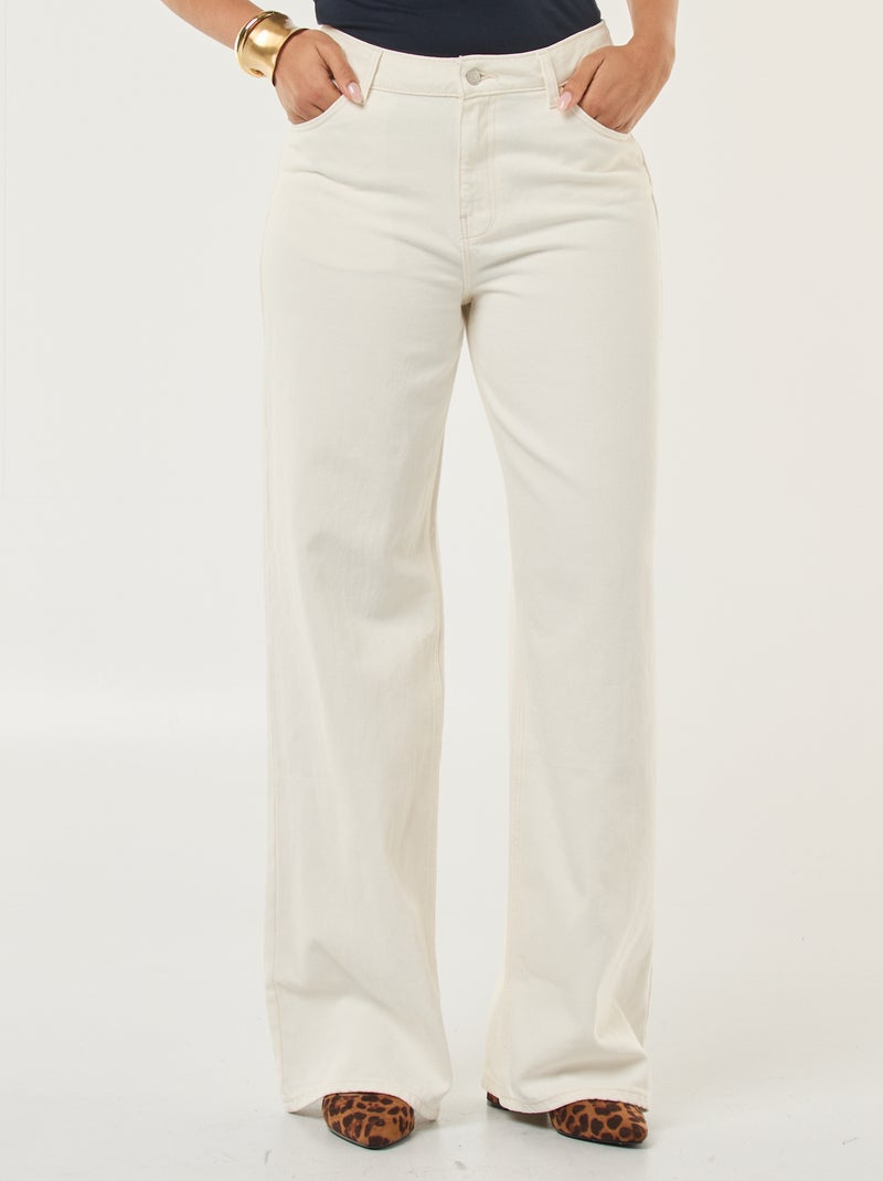 Calças de ganga wide leg - L28 Branco - Kiabi