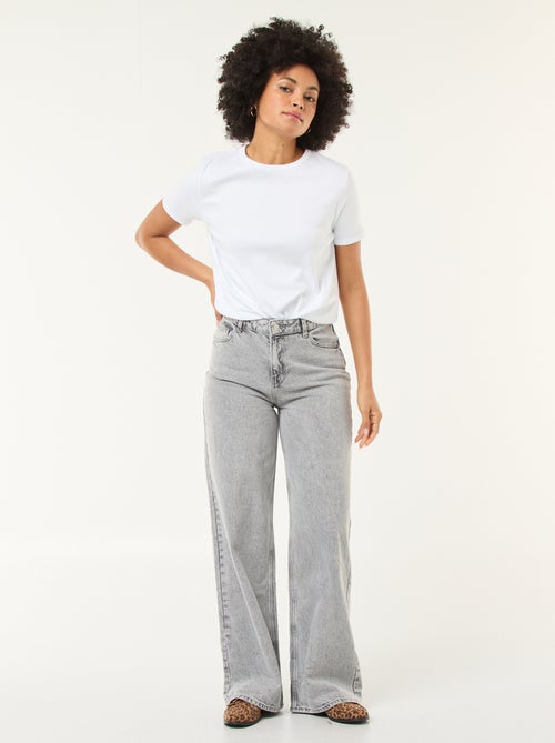 Calças de ganga wide leg - L28 - Kiabi