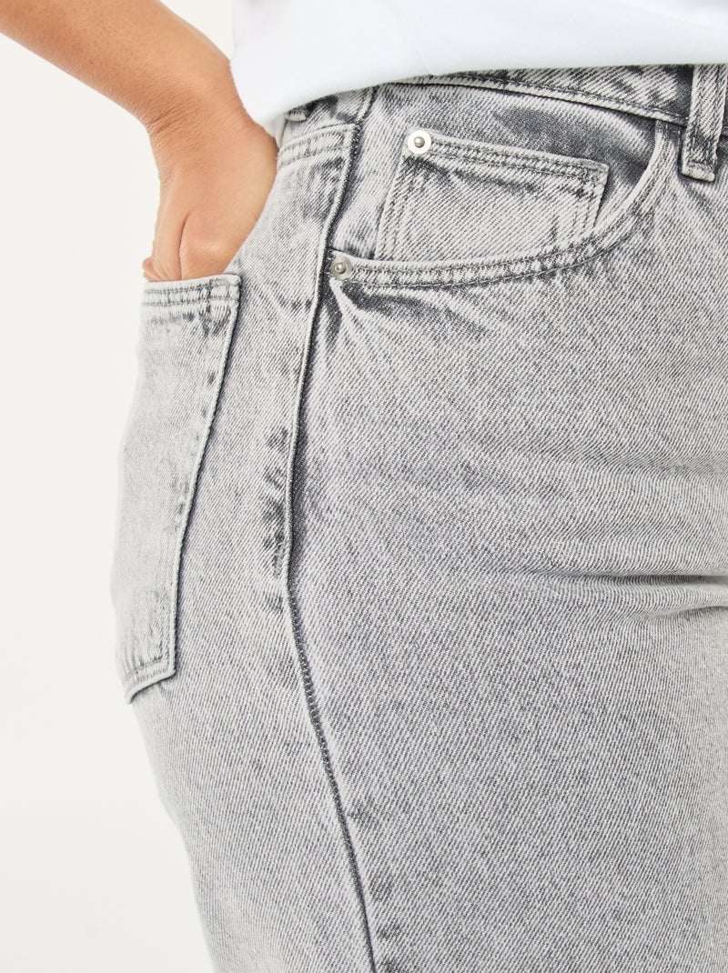 Calças de ganga wide leg - L28 Cinza - Kiabi