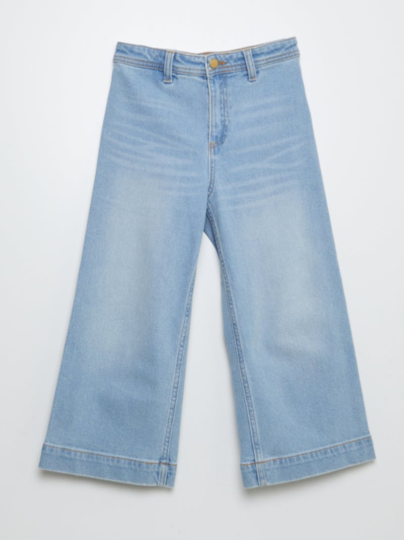 Calças de ganga wide leg 7/8 AZUL - Kiabi