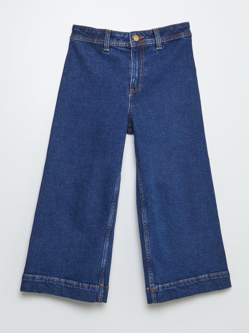 Calças de ganga wide leg 7/8 AZUL - Kiabi