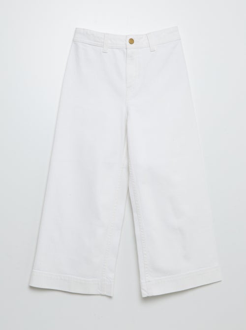 Calças de ganga wide leg 7/8 - Kiabi