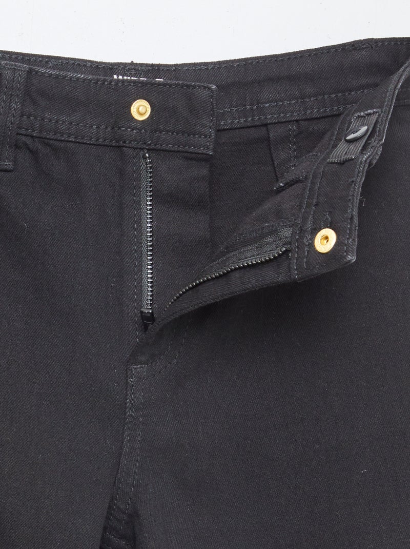 Calças de ganga wide leg 7/8 PRETO - Kiabi