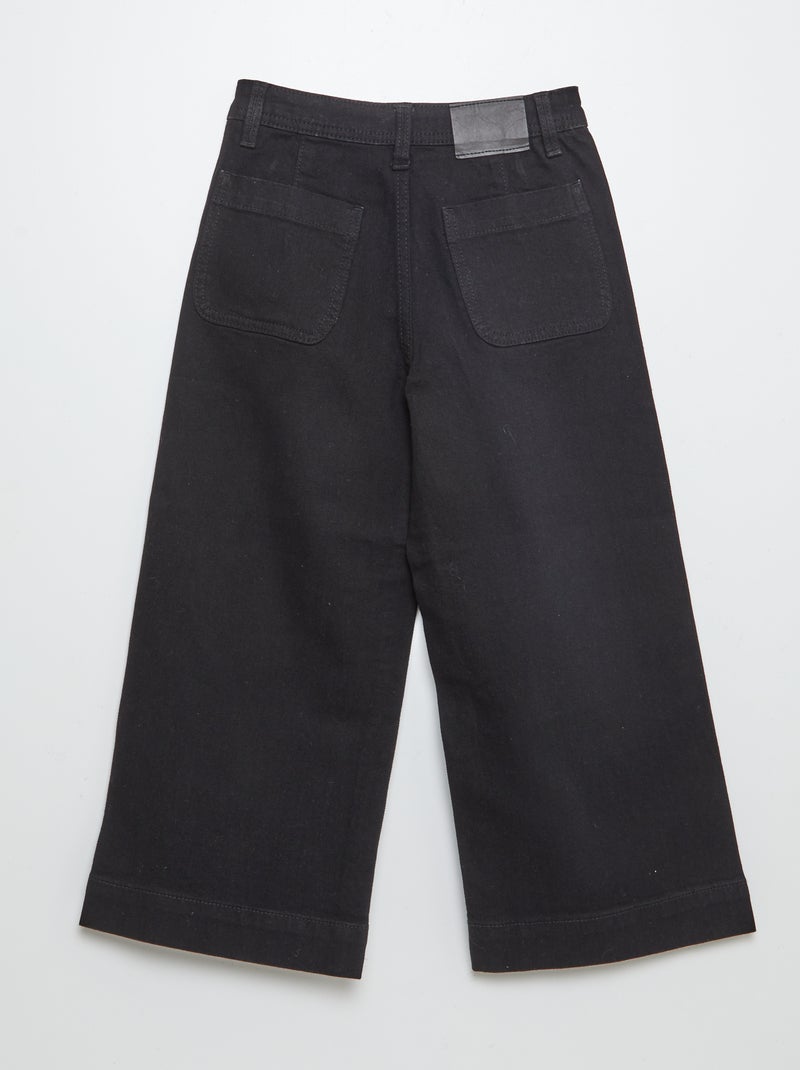 Calças de ganga wide leg 7/8 PRETO - Kiabi