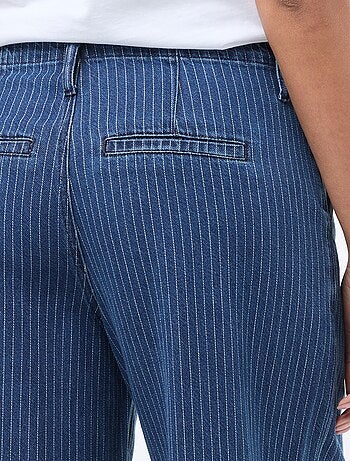 Calças de ganga wide leg às riscas