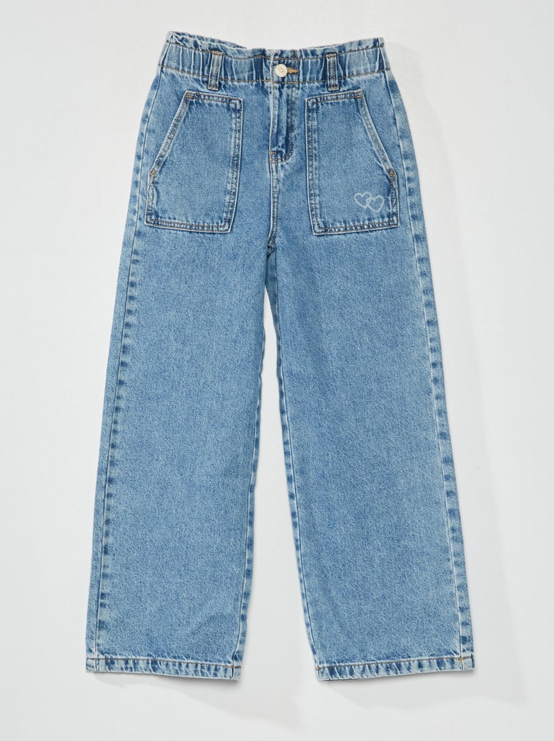 Calças de ganga wide leg Azul - Kiabi