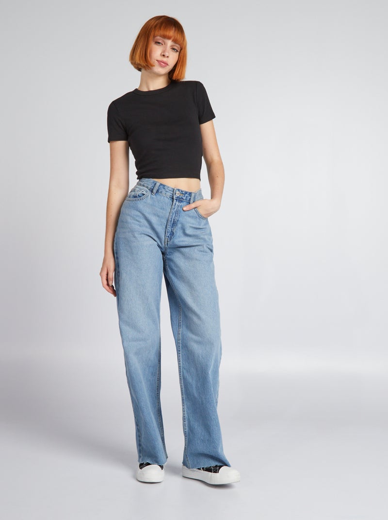 Calças de ganga wide leg AZUL - Kiabi