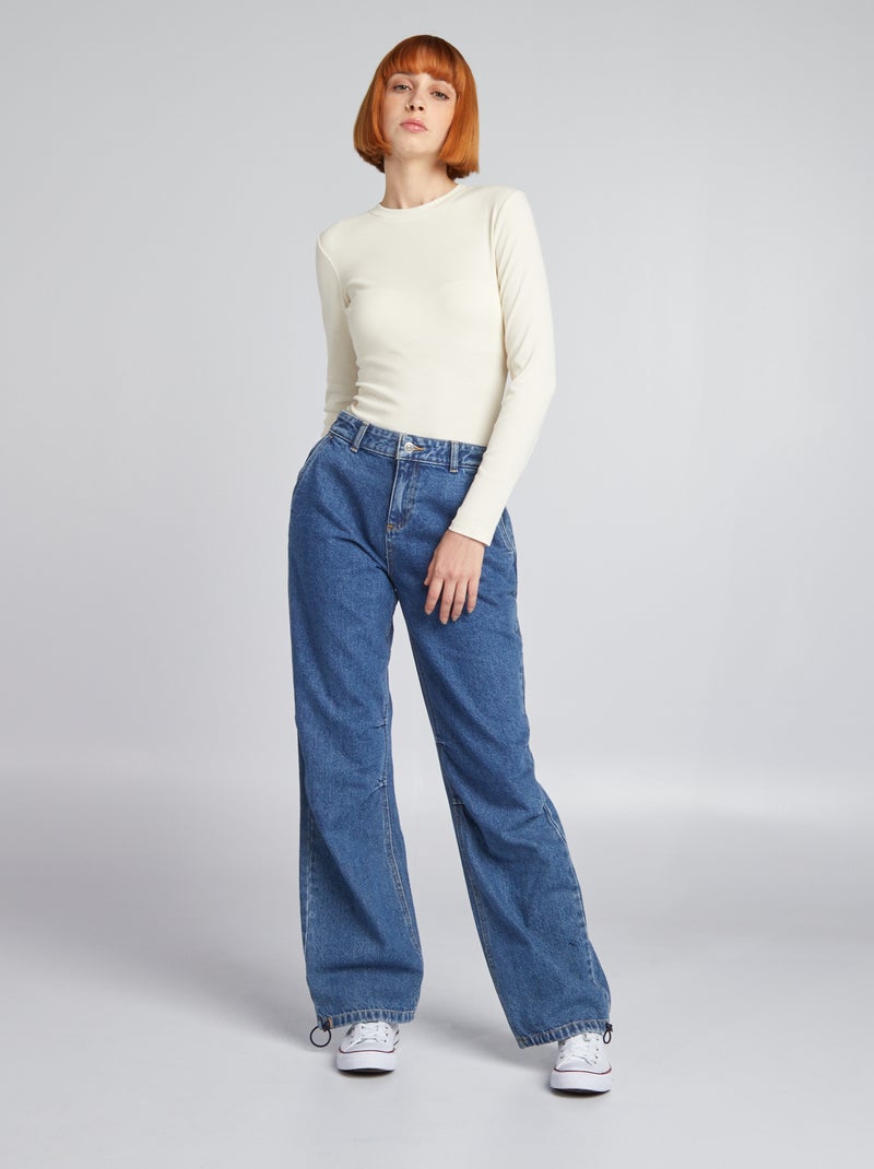 Calças de ganga wide leg AZUL - Kiabi