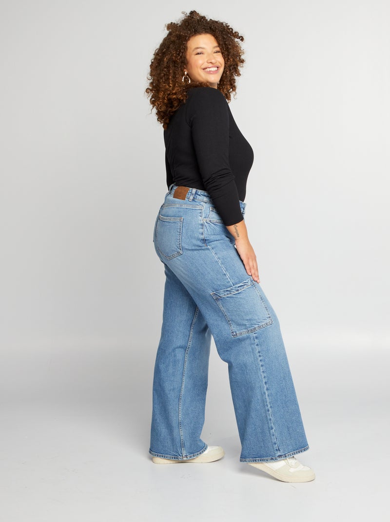 Calças de ganga wide-leg AZUL - Kiabi