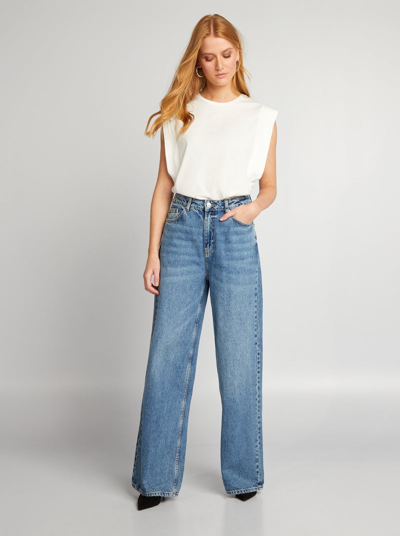 Calças de ganga wide leg AZUL - Kiabi
