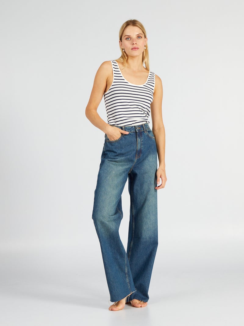 Calças de ganga wide leg AZUL - Kiabi