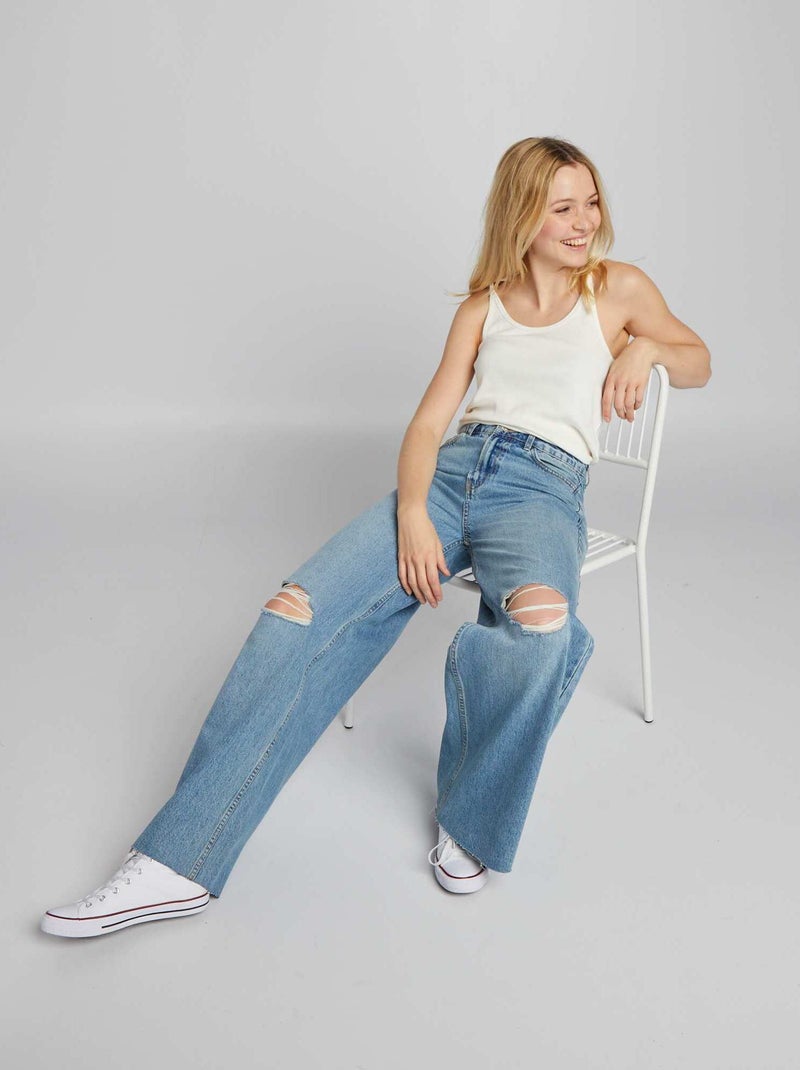 Calças de ganga Wide Leg AZUL - Kiabi