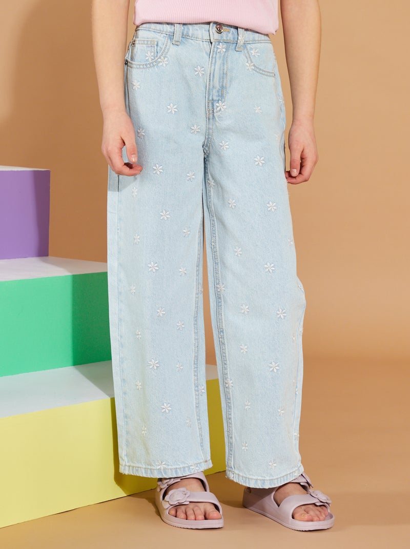 Calças de ganga wide-leg AZUL - Kiabi