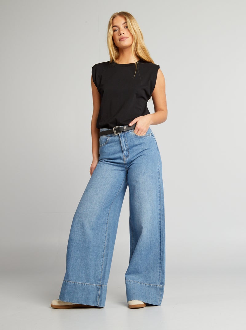 Calças de ganga wide-leg AZUL - Kiabi