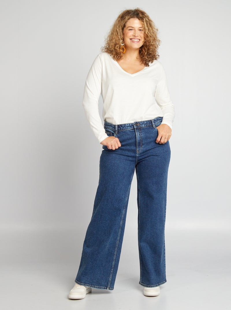 Calças de ganga wide leg AZUL - Kiabi
