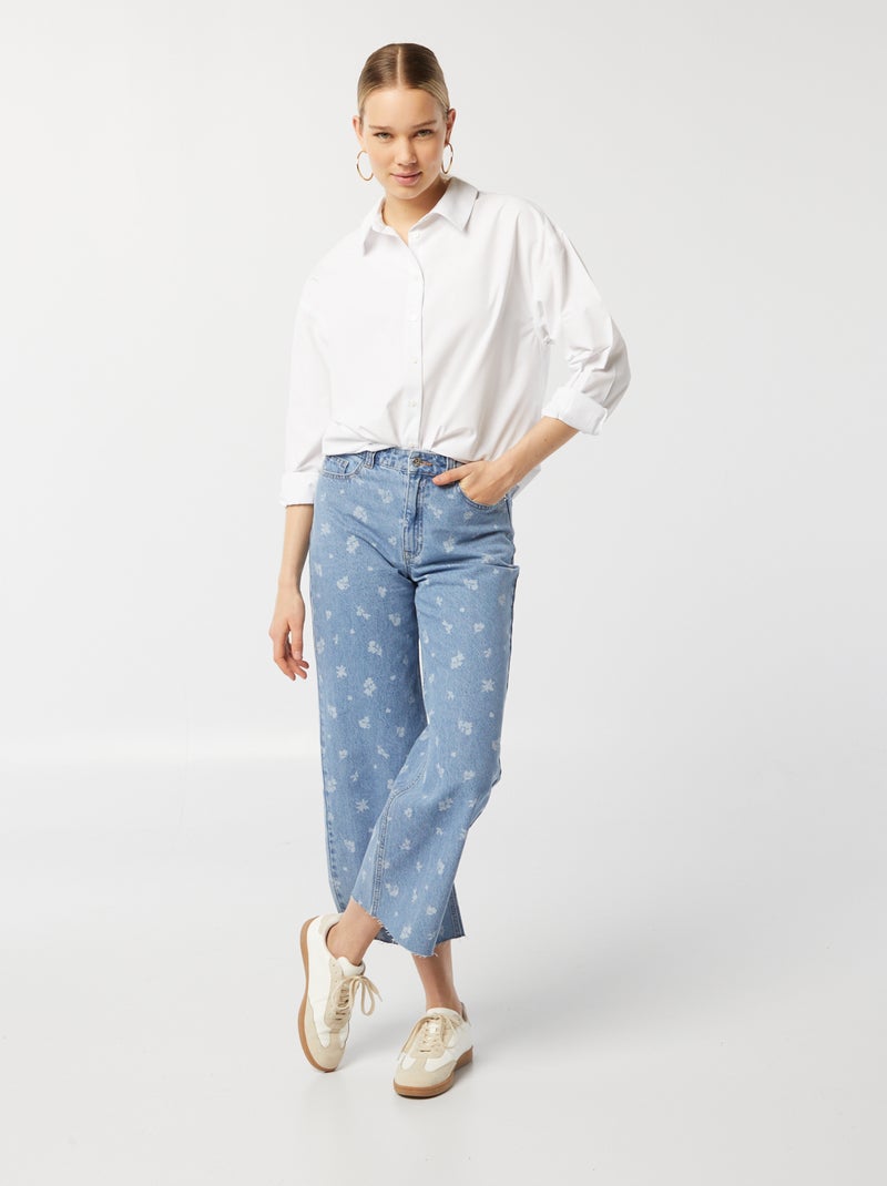 Calças de ganga wide leg AZUL - Kiabi