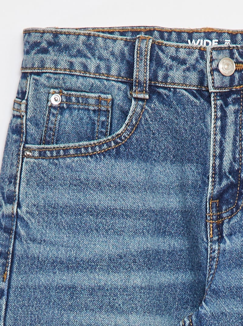 Calças de ganga wide leg Azul - Kiabi