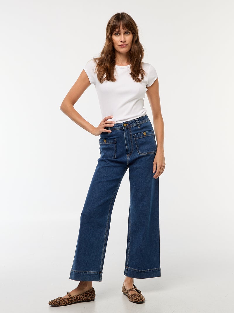 Calças de ganga wide leg Azul - Kiabi