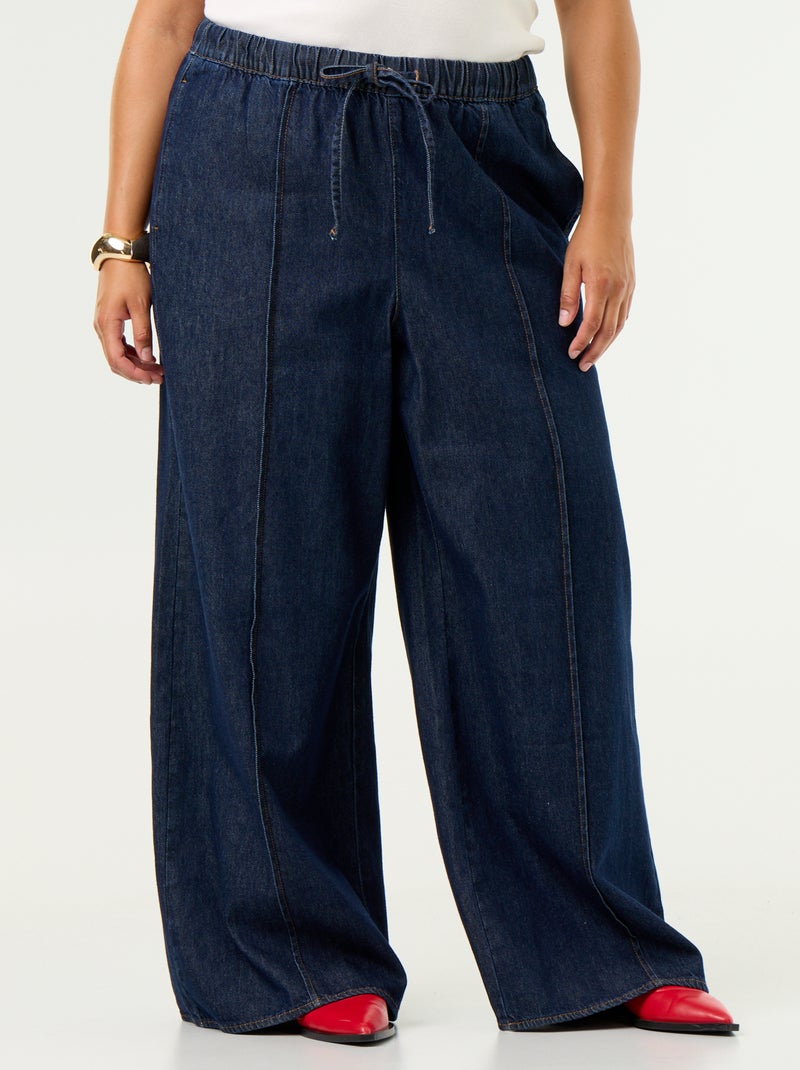 Calças de ganga wide leg Azul - Kiabi