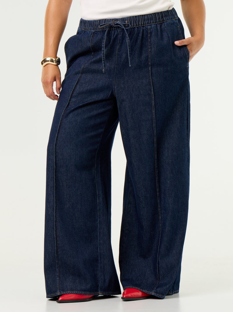 Calças de ganga wide leg Azul - Kiabi