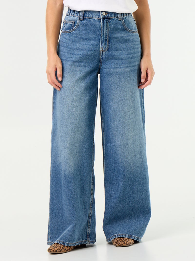 Calças de ganga wide leg Azul - Kiabi