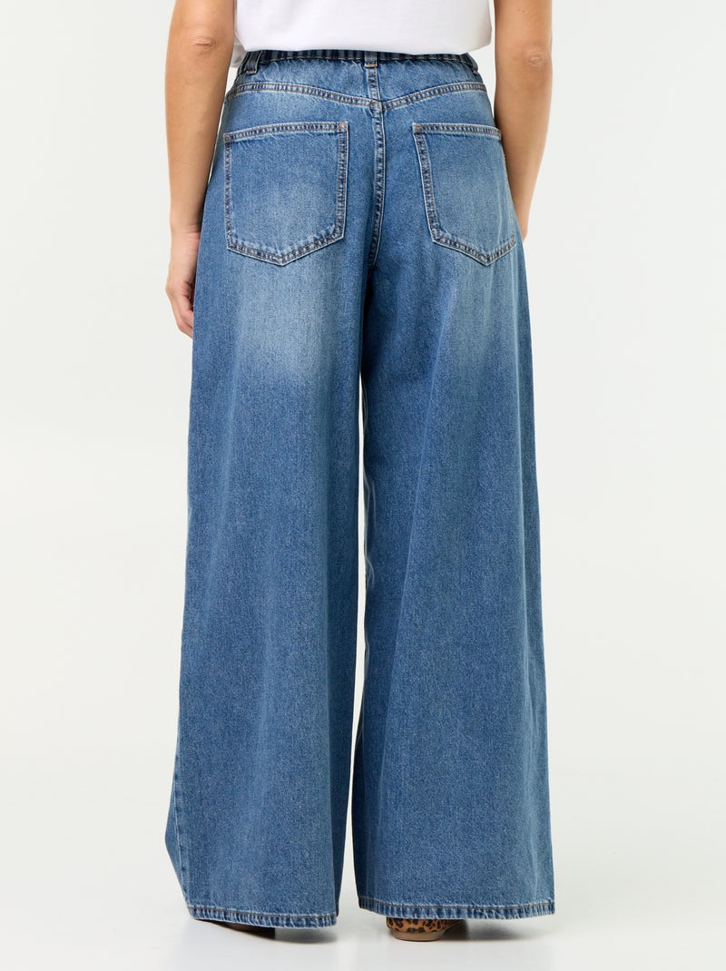 Calças de ganga wide leg Azul - Kiabi