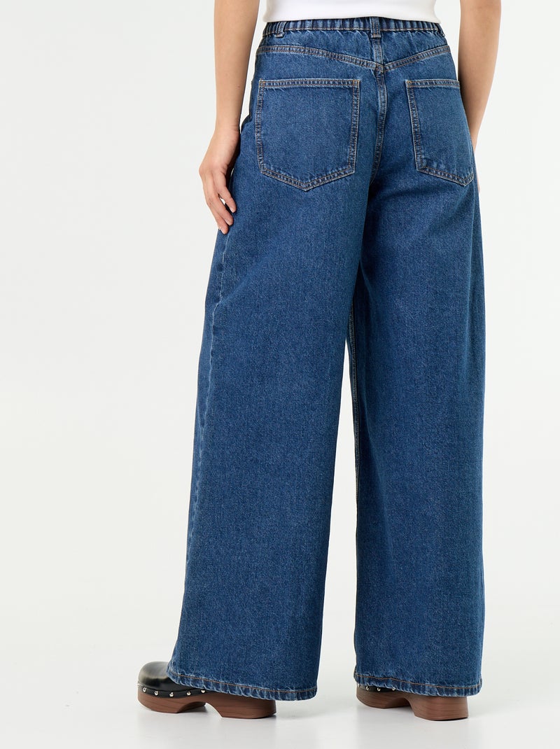 Calças de ganga wide leg Azul - Kiabi