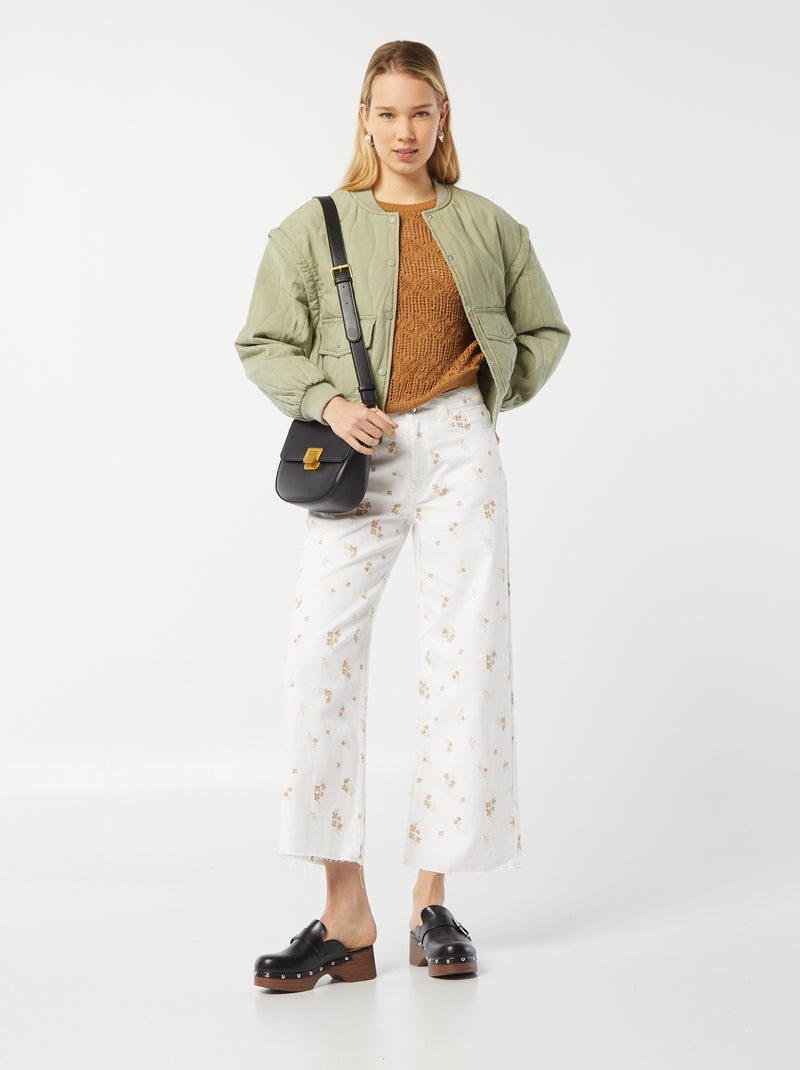 Calças de ganga wide leg BRANCO - Kiabi