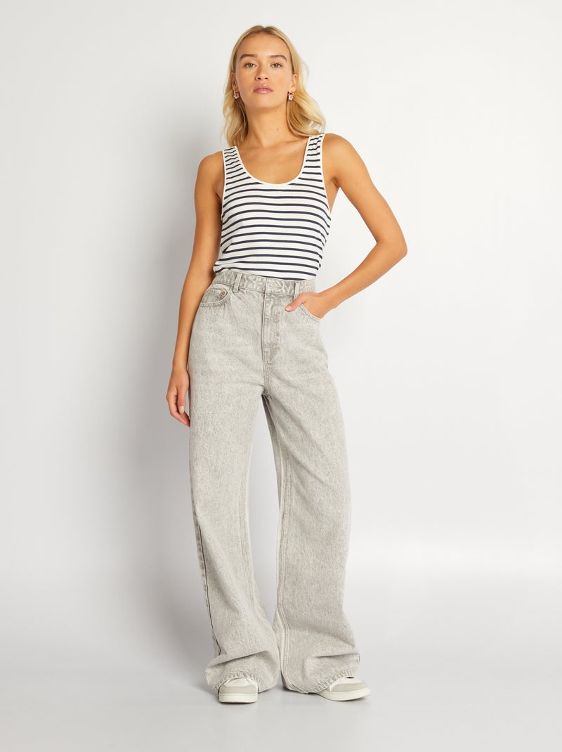 Calças de ganga wide leg CINZA - Kiabi