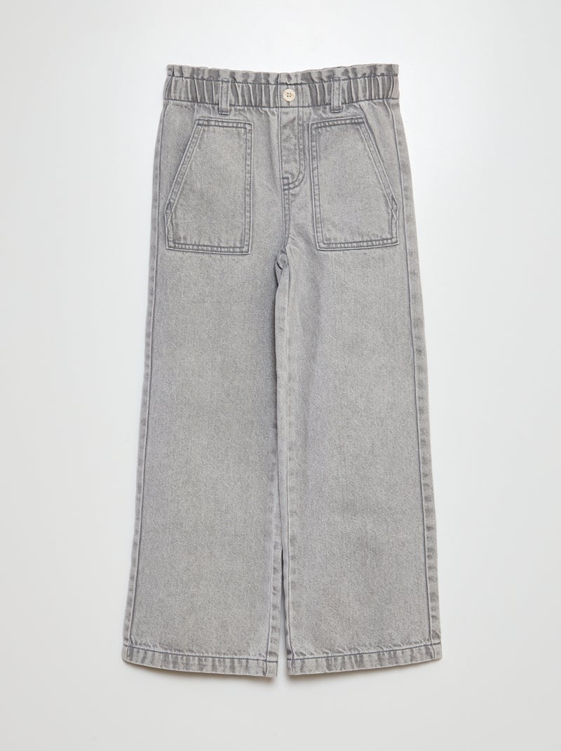Calças de ganga wide leg CINZA - Kiabi