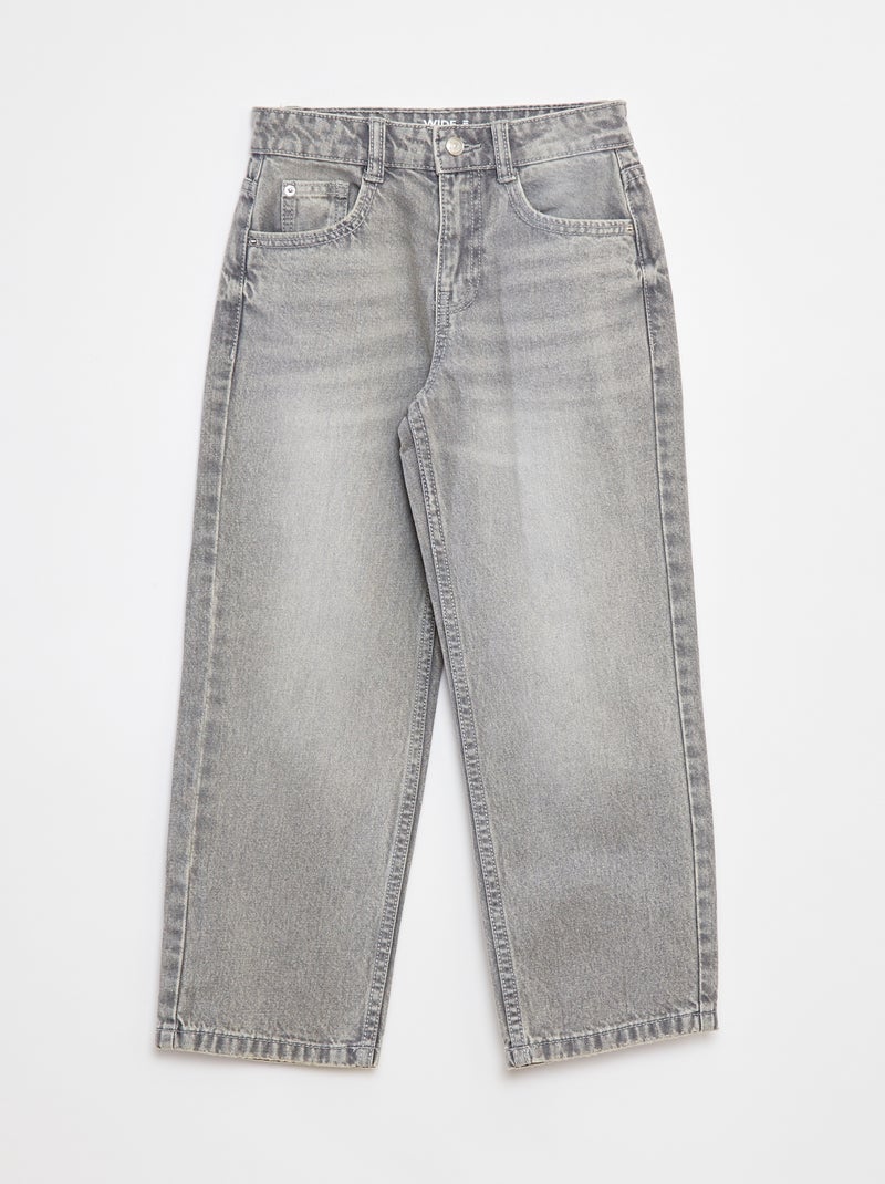 Calças de ganga wide leg Cinza - Kiabi