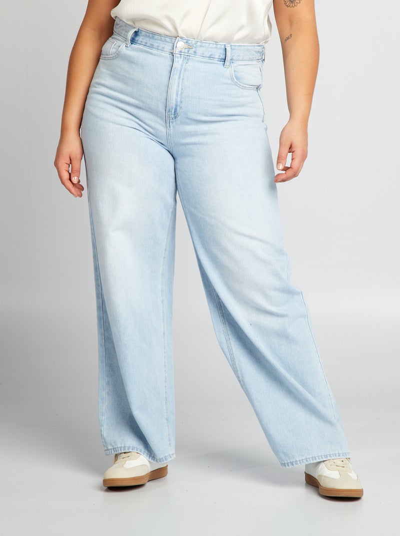 Calças de ganga wide leg com 5 bolsos AZUL - Kiabi