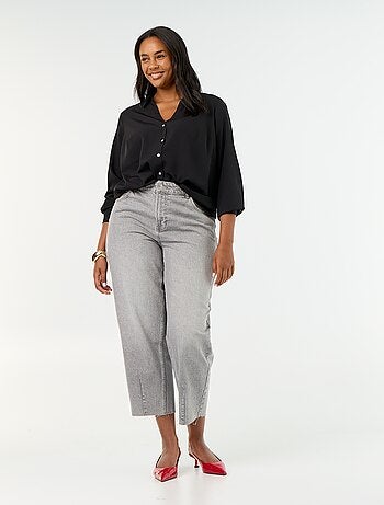 Calças de ganga wide leg com 5 bolsos