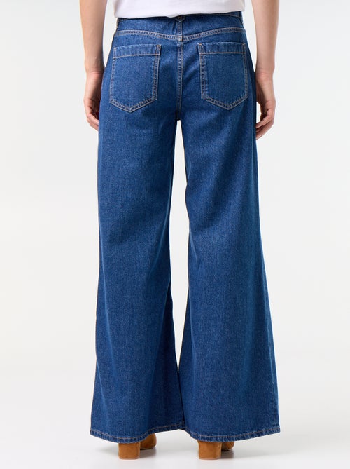Calças de ganga wide leg com bolsos chapados - Kiabi Calças de ganga wide leg com bolsos chapados - Kiabi
