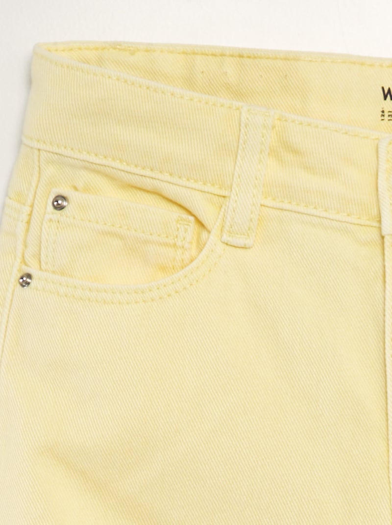 Calças de ganga wide leg com cintura subida AMARELO - Kiabi