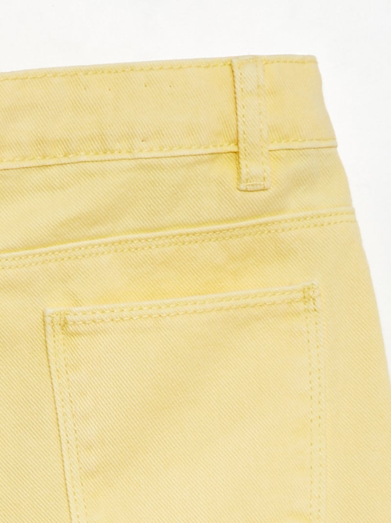 Calças de ganga wide leg com cintura subida AMARELO - Kiabi