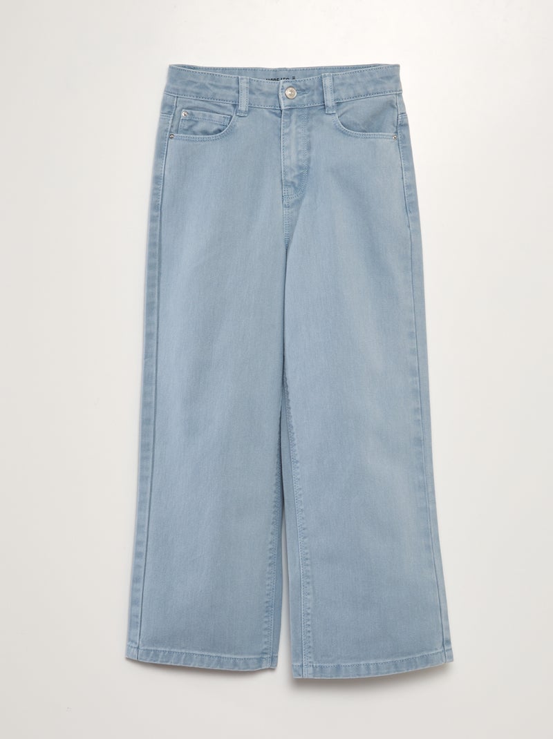 Calças de ganga wide leg com cintura subida AZUL - Kiabi