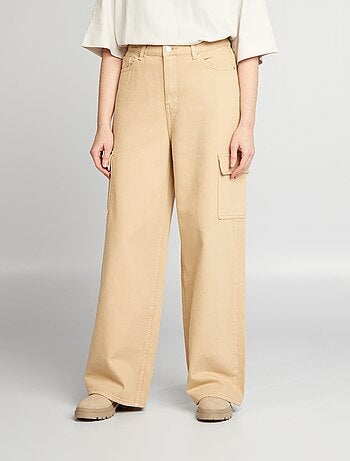 Calças de ganga wide-leg com cintura subida