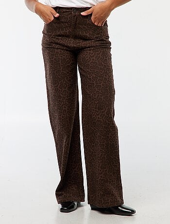 Calças de ganga wide-leg com cintura subida