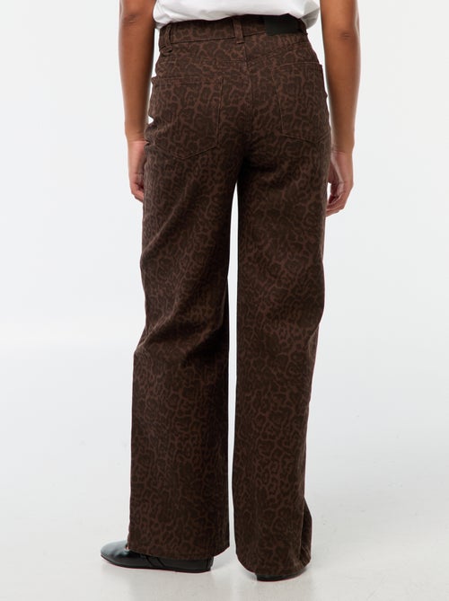 Calças de ganga wide-leg com cintura subida - Kiabi