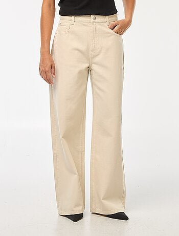 Calças de ganga wide-leg com cintura subida