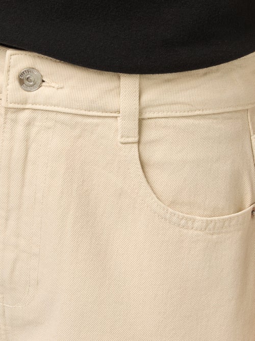 Calças de ganga wide-leg com cintura subida - Kiabi