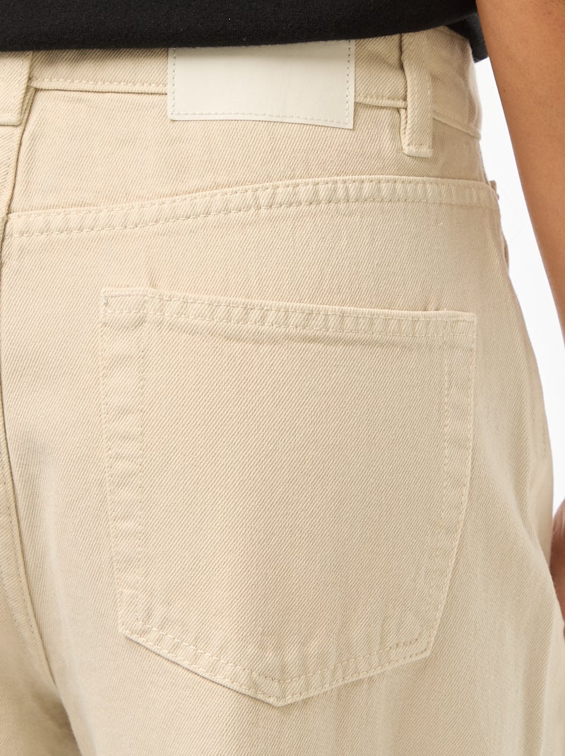 Calças de ganga wide-leg com cintura subida Branco - Kiabi