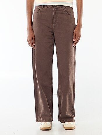Calças de ganga wide-leg com cintura subida