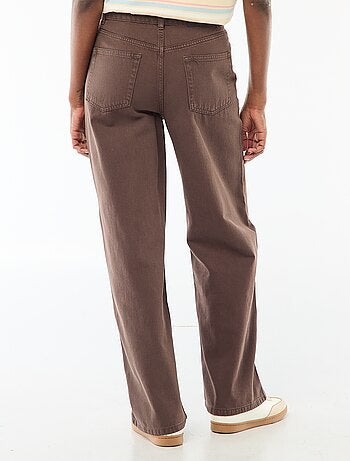 Calças de ganga wide-leg com cintura subida