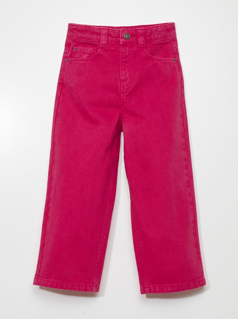 Calças de ganga wide leg com cintura subida ROSA - Kiabi