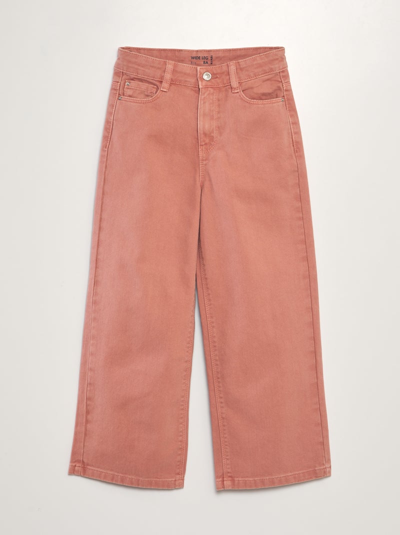 Calças de ganga wide leg com cintura subida ROSA - Kiabi