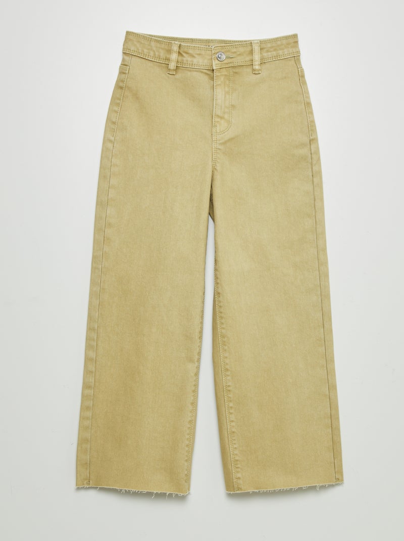Calças de ganga wide leg com cintura subida VERDE - Kiabi