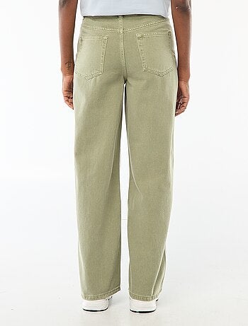 Calças de ganga wide-leg com cintura subida